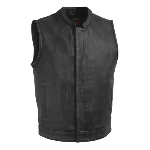Men's Leather Vest (TOP ROCKER) No top pockets FIM621CDL Size Large - Picture 3 of 5