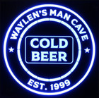Personalized LED Man Cave Sign - Custom Cold Beer Light Box Bar Decor Gift
