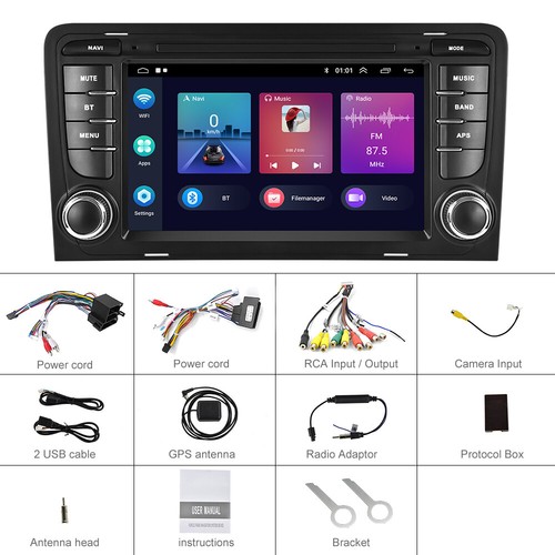 Carplay Android 15 Autoradio GPS 2+64GB RDS Navi BT USB für Audi A3 S3 RS3 8P 8V - Bild 12 von 12