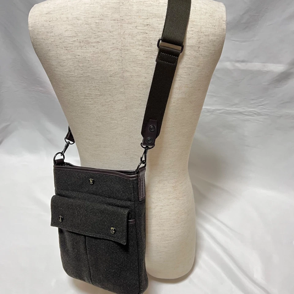 Porter Yoshida & Co El 10 Aniversario Marrón Oscuro Lana Cuero Buen Estado Foto 3 de 4