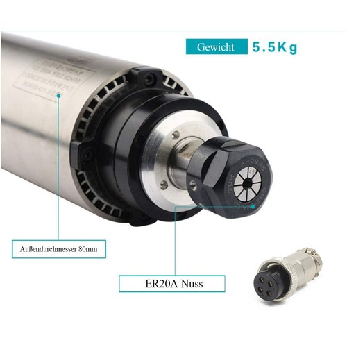 【ES】CNC 1.5KW Air cooled spindle motor 220V ER16 4Bearing for CNC Router MIlling - Imagen 9 de 9