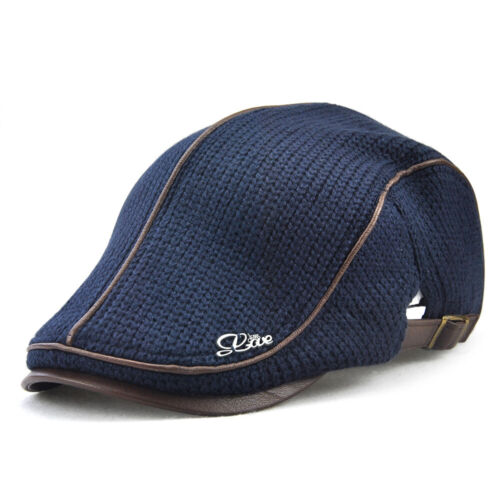 Autumn Winter Men Crochet Beret Hat Cap Newsboy Gatsby Ivy Hat Warm Driving ❤ - Picture 10 of 34