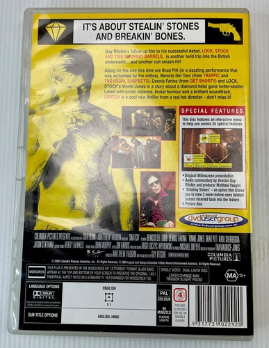 Snatch DVD Brad Pitt Vinnie Jones R4 PAL MA15+ 2004 - Picture 5 of 12