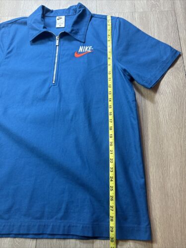 Nike Shirt Mens Small Blue Oversized Work Shirt Overshirt Canvas 1/4 Zip - Picture 6 of 7