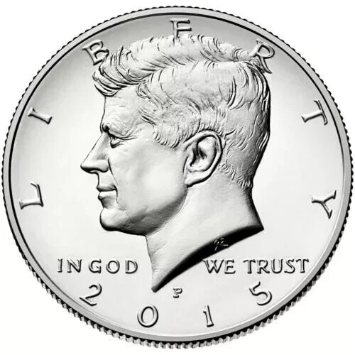 2015 P, D Kennedy Half Dollar. Uncirculated coins are from US Mint rolls.