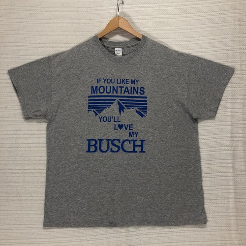 Maglietta grafica Busch Mountains maglietta amante della birra Gildan taglia XL - Foto 2 di 7