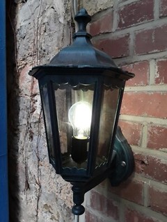 2 RETRO LATERNEN HÄNGEND Wandleuchte Alu Druckguß Schwarz Grün LED LEUCHTMITTEL