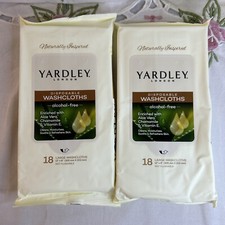 (2) Yardley of London Disposable Washcloths Large 18-count Clean Camping/Travel