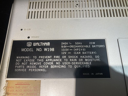 WALTHAM W198 -TV\RADIO/CASSETTE PLAYER RECORDER - Picture 12 of 12