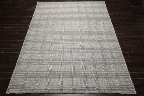 LoomBloom Plaid Multi Sizes Ivory Hand Woven Modern Flatweave Wool Area Rug - Picture 9 of 27