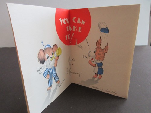 Lot of 4 Vintage Get Well Cards Used and signed No Envelopes - Picture 2 of 13