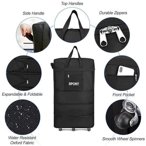 Large 42" Travel Luggage Wheeled Trolley Holdall Suitcase Duffel Cargo Bag - Picture 5 of 15