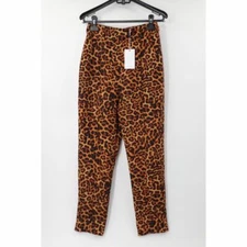 NWT lovers friends women’s small high waist leopard animal print pants pleated