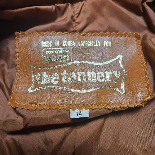 The Tannery Genuine Brown Buttery Leather Western Jacket Womens 14 Vintage - Picture 3 of 12
