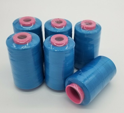 6 Big Spools Dark Turquoise Sewing Threads 6000 YARDS Per Cone T27 S/2 Quality