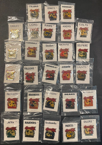 (28) 1986 NFL COCA COLA PINS COMPLETE SET - Picture 1 of 5