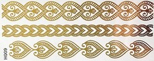 Tattoo Gold Flash Temporary 8 Pieces Bracelet Neck Chain Foot Body H9