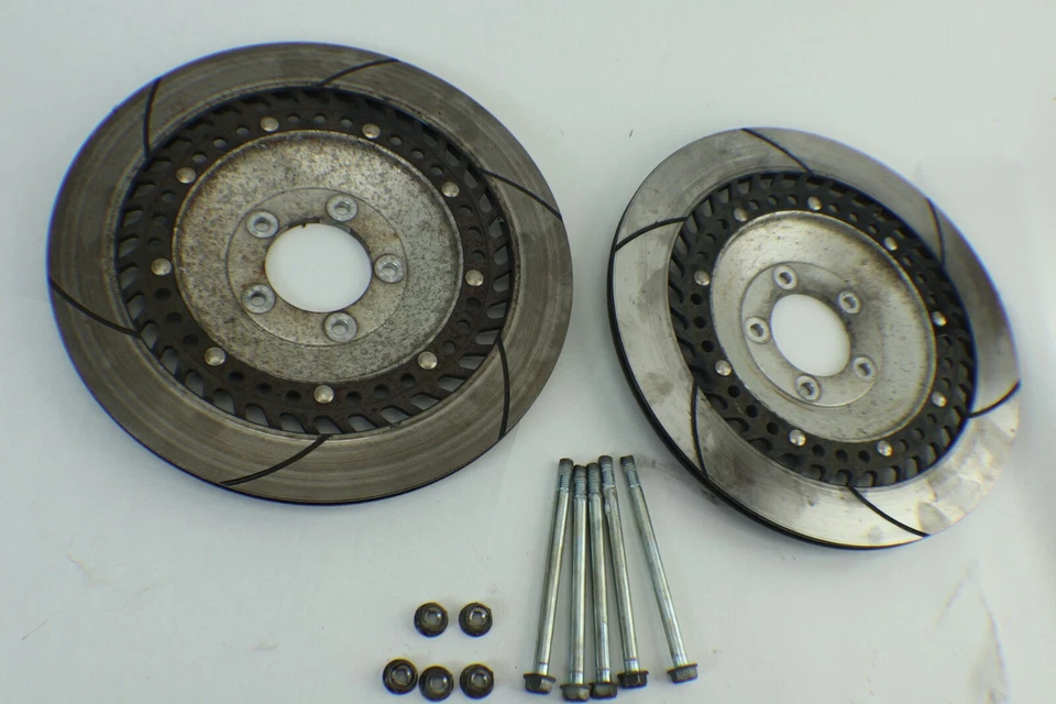 Par de rotores de freno delanteros ventilados Honda Goldwing GL1200 1985 1986 86 Aspencade Foto 3 de 4