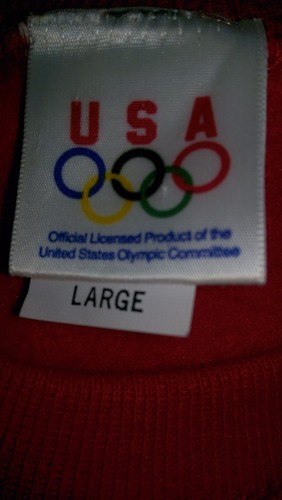 USA Olympic Mens Womens Sweatshirt Shirt Size L Large Red NEW - Picture 2 of 4