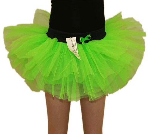 Girls 3 Layer Neon 80s Tutu Skirt Kids Mini Fancy Dance Party Skirt Outfit - Picture 9 of 11