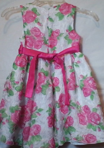 American Princess Girls Easter Summer Dress Floral Hot Pink Size 4T - Picture 4 of 12