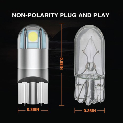 Jtech 10x T10 194 168 2825 W5W 2 SMD 3030 LED Car Super Bright White Light Bulb - Picture 6 of 8