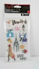 NIP Hampton Art Clear Rongrong Stamps New York Fashion Girls 11 PCS.