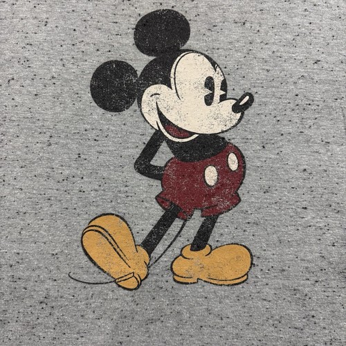 Disney Mickey Mouse Men's Size Large T-Shirt Gray Classic Logo Graphic Tee - Picture 3 of 8