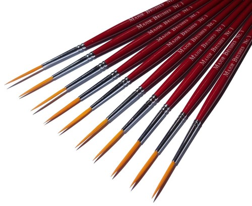 Künstler Rigger Pinsel 10er Set Signwriting Schriftzug Aquarell Acryl - Bild 11 von 21