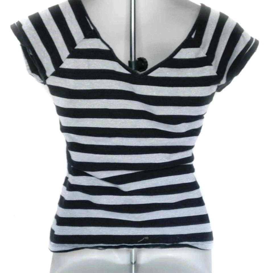 Camiseta Rock Culture Guitar Gráficos Rayas Cuello en V Juniors 14-16 Foto 2 de 4