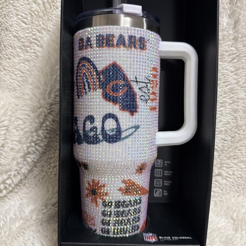 NEW! NFL Bling Colossal Rhinestone Tumbler / Chicago Bears Licensed 46 OZ - Bild 2 von 6