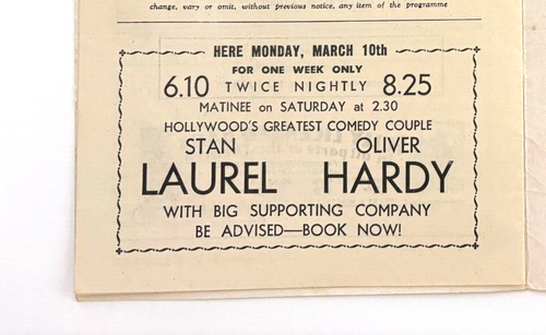 Whimsical 1952 Theatre Program "Glasgow Empire" Scotland w /Laurel & Hardy Act * - Picture 6 of 7