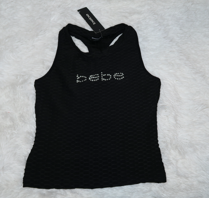♡bebe♡　0617 Bebe Logo V-Neck Rib Tank Top | bebe