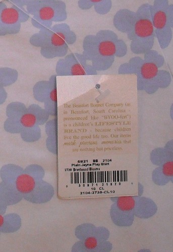 NWT The Beaufort Bonnet Company Girl Short Sleeve Plain Jayne Play Shirt Size 10 - Picture 4 of 4
