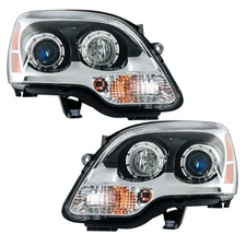 Labwork Left+Right Headlight For GMC Acadia 2007-2012 HID Type Projector Chrome