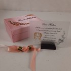 Dear Mother Special Delivery Glass Plaque Decor with Angel Gift Set Pink Box