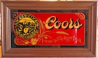 Vintage Adolph Coors Beer Framed Mirror Bar Wall Sign America’s Light Beer
