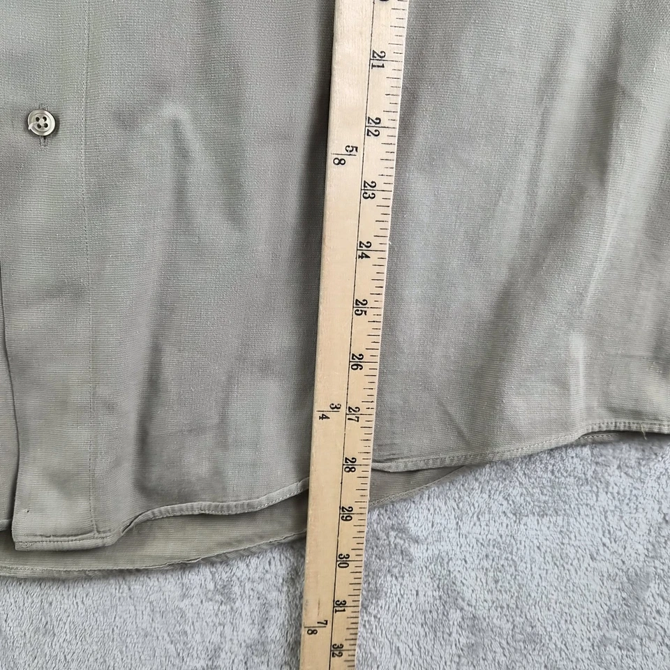Camisa Claiborne 16 34/35 Verde Oliva Manga Larga Formal Elegante Boda Carrera Foto 4 de 4