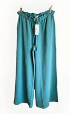 Mystree Women’s Wide Leg Palazzo Pants Blue HighRise Medium NWT