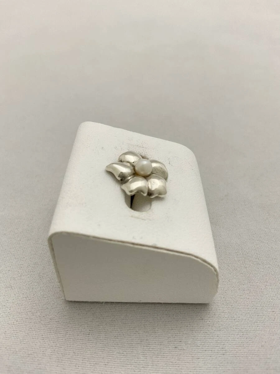 Authentische Tiffany & Co. Perle Blume Einzel Ohrring Sterlingsilber 925