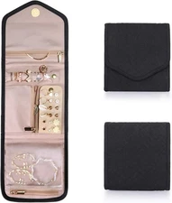 Travel Jewelry Organizer Case Foldable Jewelry Roll for Rings Necklaces Earrings