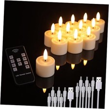 Rechargeable Tea Lights with Remote Timer, Battery Operated LED 12 Pack