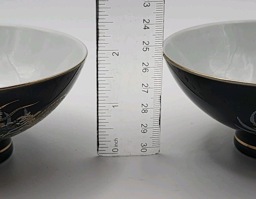 Vintage Japanese Hand Painted Dragon Porcelain Set Of 5 Rice Soup Tea Bowl Gift - Picture 9 of 16