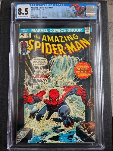 Amazing Spider-man #151 CGC 8.5 KEY John Romita Sr Cover Marvel Comic 1975