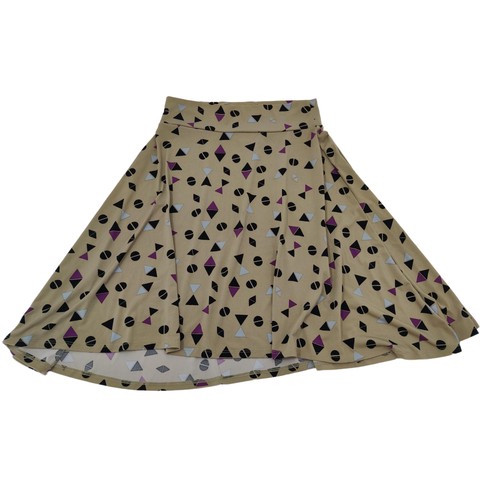 LuLaRoe Rock Damen Größe 12 Mehrfarbig Aline Hohe Taille Geometrisches Muster Fit & Flare