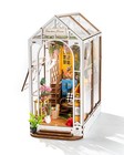 DIY Book Nook Kit Wooden 3D Puzzle Bookends 9.5" Garden House Miniature Kit w...