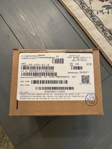 Corning 95-050-41-X High Performance SC OM3 Unicams, 25-Pack. LOT of 12 Boxes