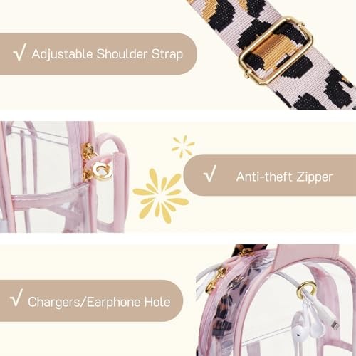 Clear Bag for Stadium Events Clear Sling Bag Fanny Pack Crossbody Purse for - Bild 3 von 7