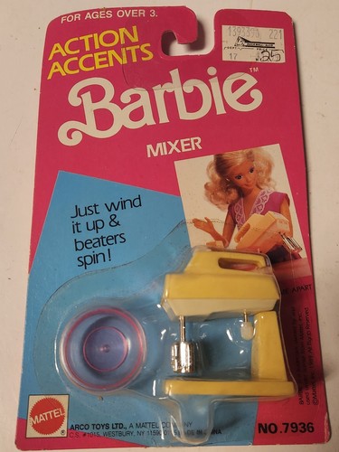 Barbie Vintage Action Accents Mixer Giallo Nuovo con scatola - Foto 2 di 3