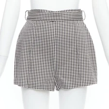 ZIMMERMANN black white gingham print high waisted shorts US0 XS